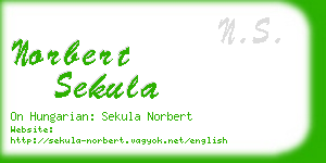 norbert sekula business card